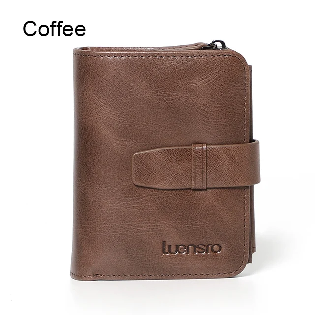 coffee Модный женский кошелек из натуральной кожи на молнии, дизайн, женский короткий кошелек с держателем для ID карты, карманы для монет, маленький кошелек для девочек - Цвет: coffee