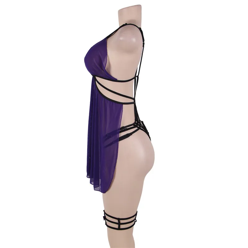 Lenceria Эротика Mujer Sexi Strappy Mesh flyway Porno нижнее белье сексуальное эротическое Бандажное белье с открытой спиной для куклы сексуальное женское белье R70227