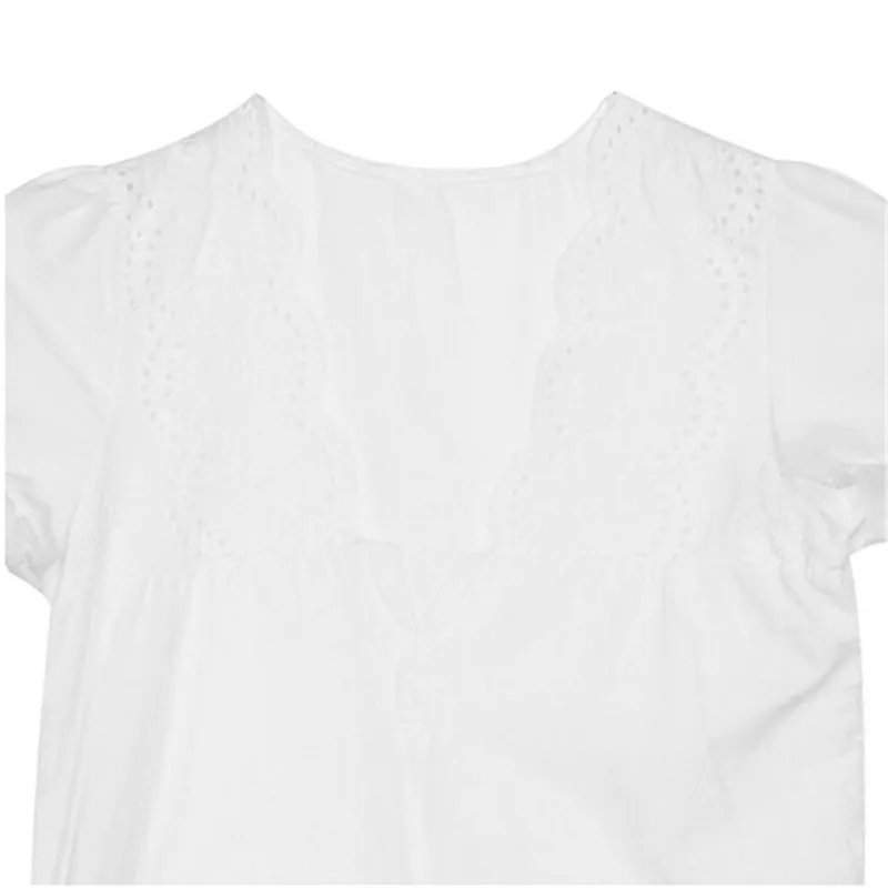 Большие размеры Damen Kurzarm Lose Minikleid Sommer Weiß Stickerei Sexy V-ausschnitt Abendkleid вечерние S-4XL |