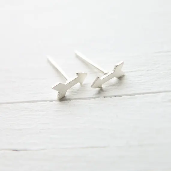 10Pair tiny simple cupid arrow stud earring bows arrows Stud Earrings Geometric triangle chevron | Украшения и аксессуары