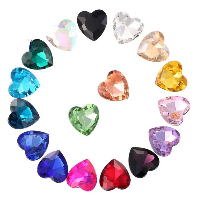 Стразы разных размеров в форме сердца стразы из стекла для украшения одежды | Дом
