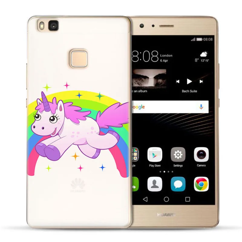 MLCRIYG мягкий чехол для телефона Huawei P9 Lite/P8 Lite/P10 Lite TPU красочный пейзаж Единорог