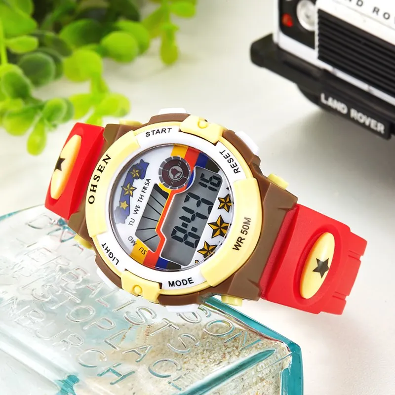 Хит продаж 2020 OHSEN цифровой бренд quartz детские наручные часы girls 50M