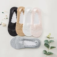 korean lace boat socks womens silicone non slip shallow mouth invisible socks lace boat socks summer thin socks
