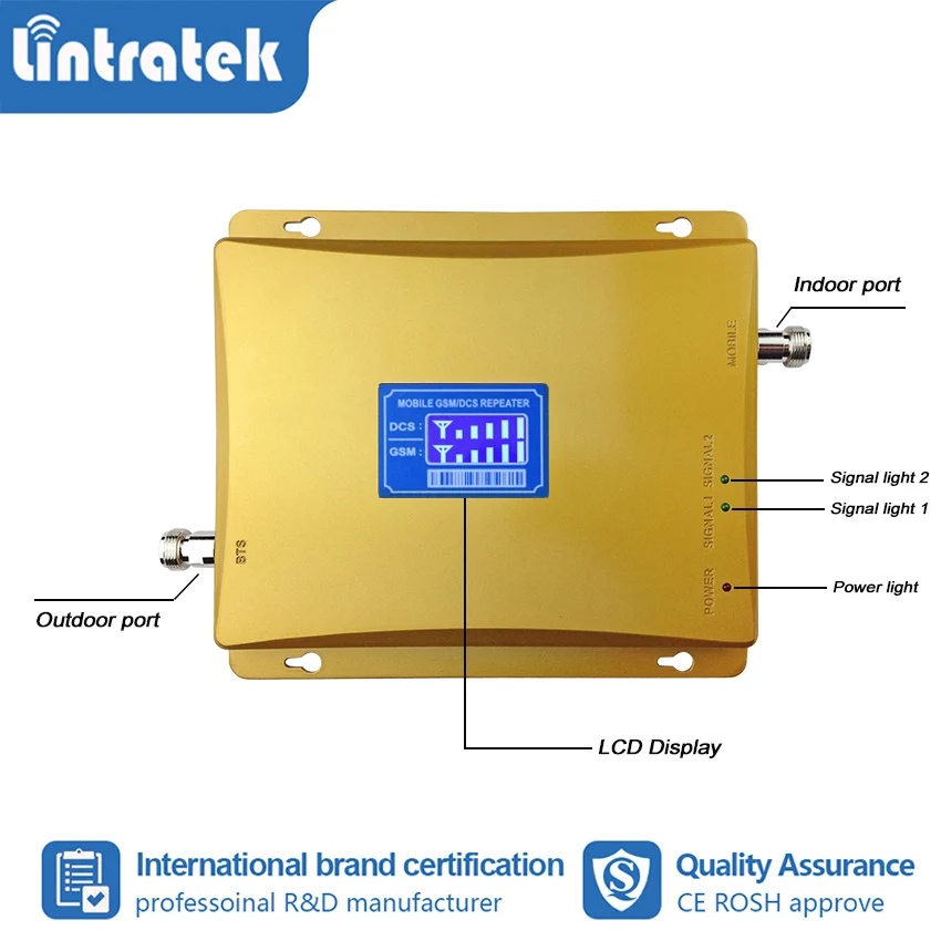 Lintratek 2G 3g UMTS GSM 900 2100MHz двухдиапазонный усилитель сигнала мобильного телефона WCDMA
