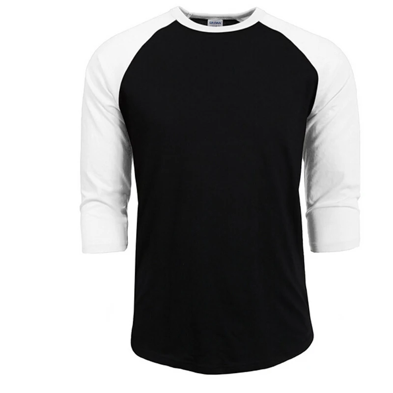 New Fashion T Shirt Men Design O-Neck T-shirt Men's Casual 100% Cotton 3/4 Sleeve Tshirt Hot Sale Raglan Jersey Shirt Man Tops