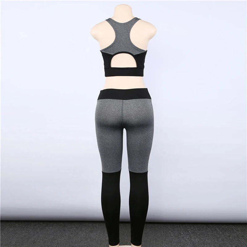 

Workout Casual Leggings Women Fitness Leggings Breathable Crop Sleeveless Tops + Pant Set Female Fitness 2pcs Sets