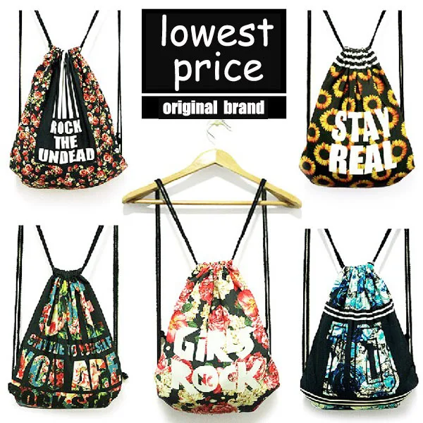 Hot ! Backpacks Floral Printed School Bags Girl Canvas Vintage Original Woman Drawstring Travel Softback Graffiti Backpack | Багаж и сумки