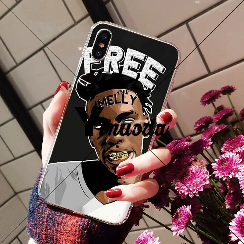 Yinuoda Ynw Melly rapper TPU Мягкий силиконовый прозрачный чехол для iPhone X XS MAX 6 6s 7 7plus 8 8Plus 5 5S SE XR