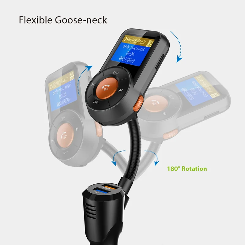 Bluetooth FM трансмиттер VANJEW BT76 беспроводной радиоадаптер автомобильный комплект