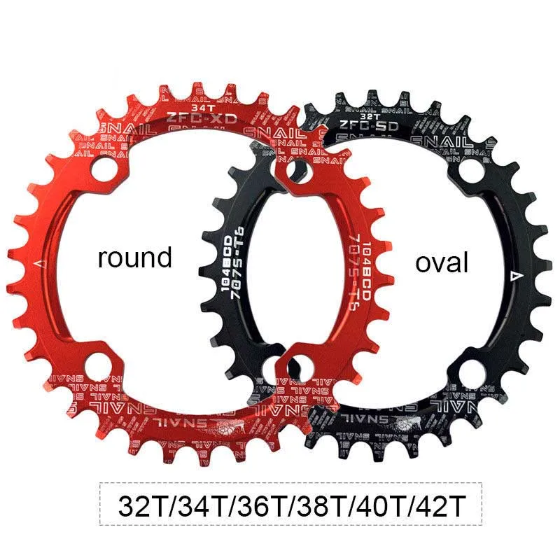 MTB велосипед круглой формы бензопилы 32T/34T/36T/38T/40T/42T 104BCD цепь кольцо круг