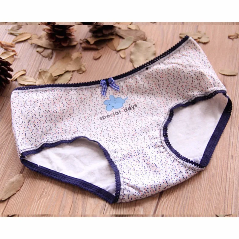 YANQIN 5 Pieces/Set Women Cotton Seamless Soft Underwear Leopard Skinny Mid Waist Briefs Plus Size