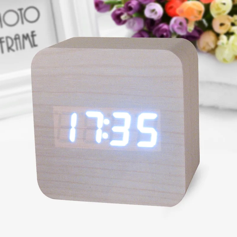 Декоративные настольные часы электронный светодиодный Будильник с датчиком и