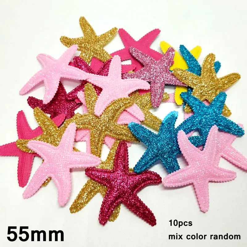 10pcs starfish HL 10 шт./упак. большой блеск мягкий аппликации смесь цветов Свадебные украшения одежды куклы Швейные аксессуары DIY патч - Цвет: 10pcs starfish