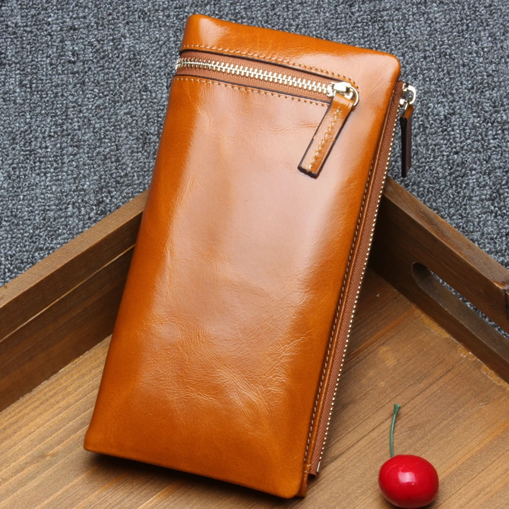 Wallets Super High Quality Genuine Leather women wallet Hot sale!Famous brand long Wallet money handbag Soft cow leather |