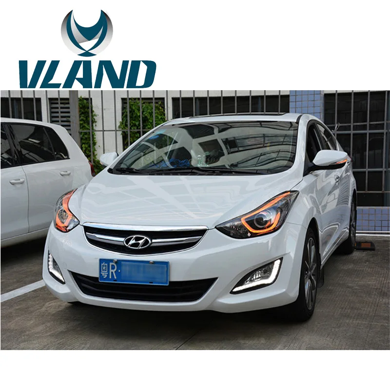 VLAND завод для автомобильных головных ламп фары HUNDAI Elantra 2012 2014 2015 светодиодный