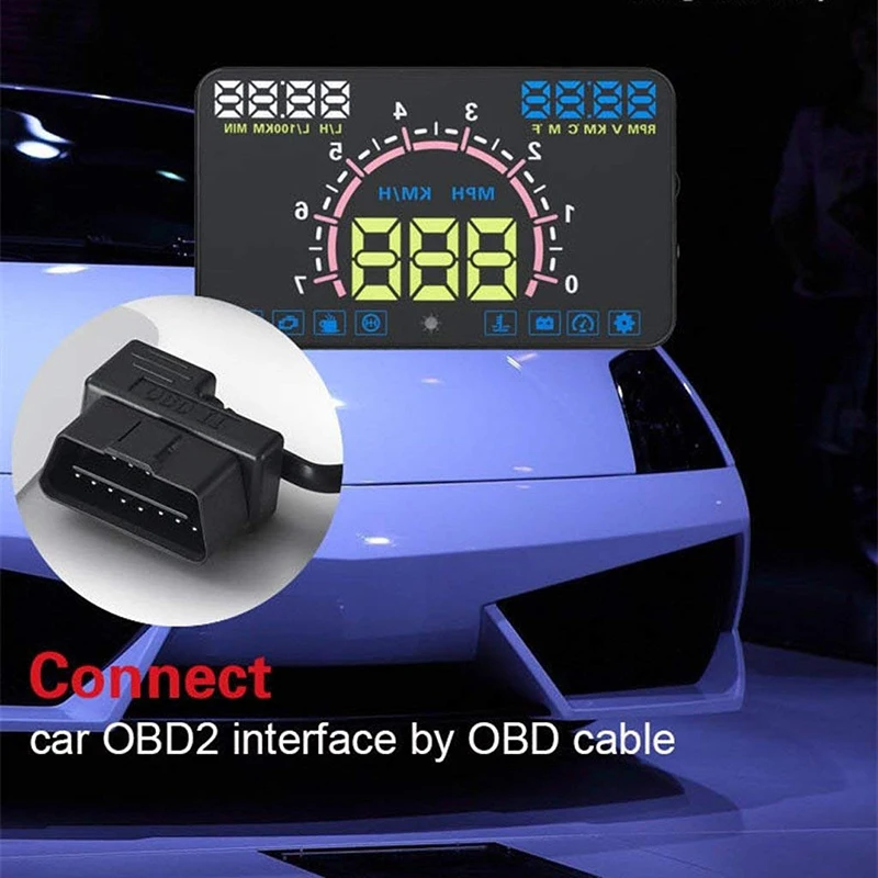 5 8 &quotАвтомобильный Hud E350 OBD2 дисплей на голову автомобильный скоростной проектор