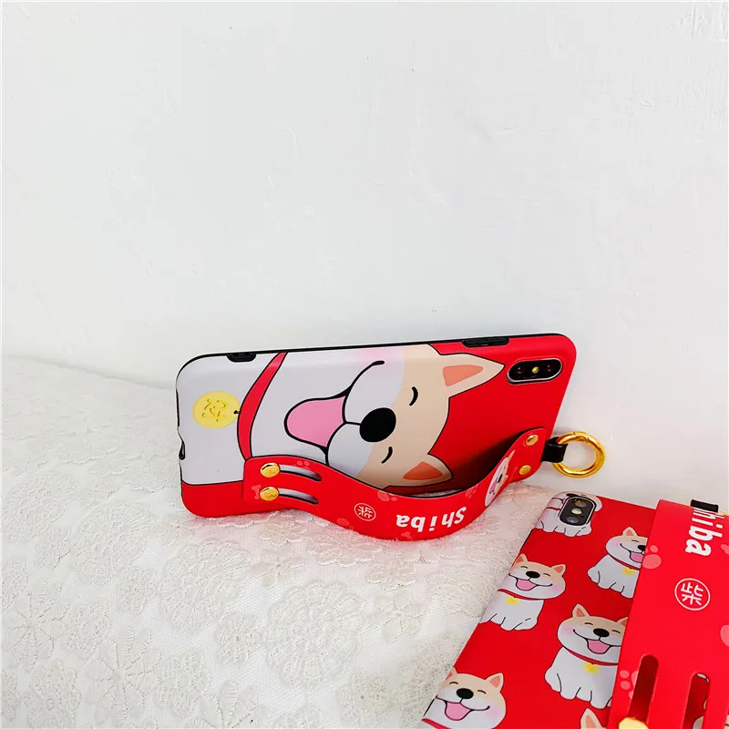 Cute Funny Pug Dog French Bulldog Puppy Wristband Strap Soft IMD Phone Case for Apple iphone 6 6S 7 8 plus X XR XS MAX Fundas |