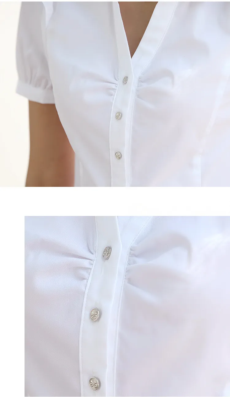 

Femininas Blusas 2018 Women Summer Tops Fashion Slim Shirt Short Sleeve White Blouse S-XXL Women Clothing Chemise Femme