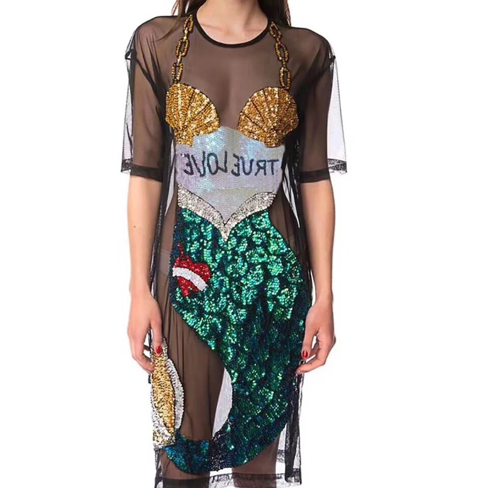 1 шт. блесток для купания Русалочка одежда костюмы блестки патчи Русалка пришить