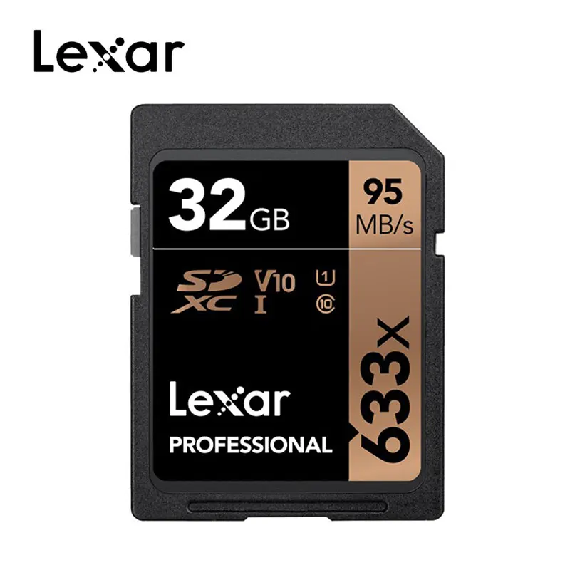 Высокая скорость Lexar 32 ГБ, 64 ГБ, класс 10 SD карта SDHC/SDXC карты памяти SD карты 128 ГБ 256 512G 95 МБ/с. для зеркальной однообъективной камеры/HD камера - Емкость: 32 Гб