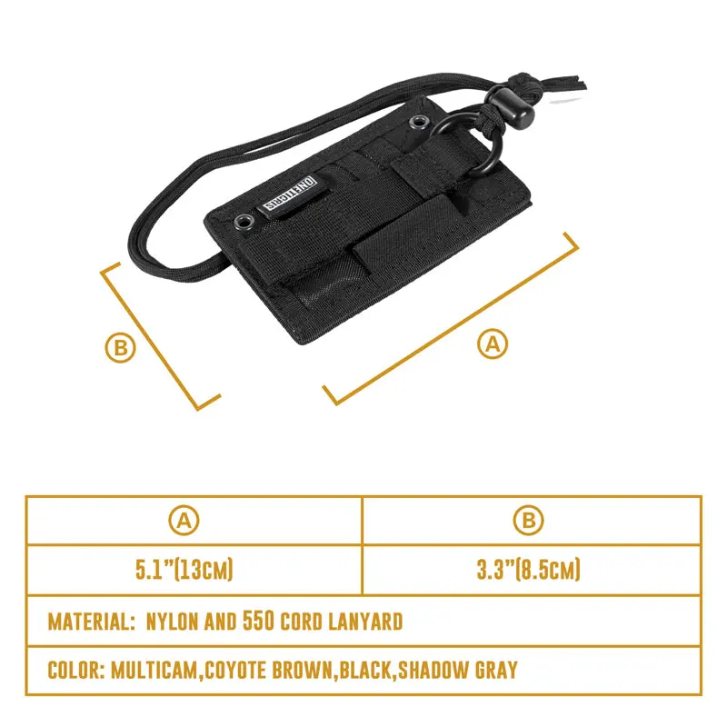 OneTigris Army Fan Tactical ID Card Case Patch Neck Lanyard and Credit Card Organizer ID Card Holder