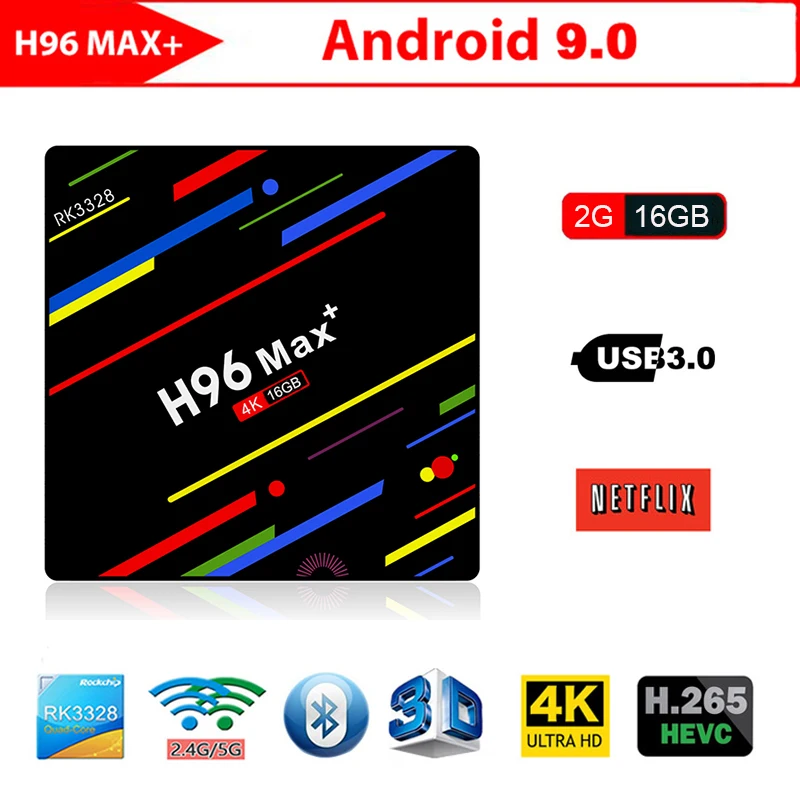 Новейший Android 9 0 ТВ приставка H96 Max RK3328 четырехъядерный 2 ГБ/16 ГБ USB 3 телеприставка