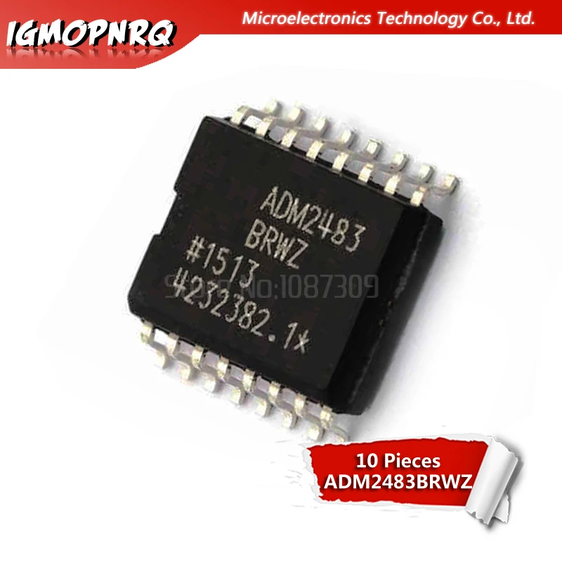 10 шт. приемопередатчик ADM2483BRWZ ADM2483 SOP 16 ADM2483B 2483BRWZ полудуплексный изолированный