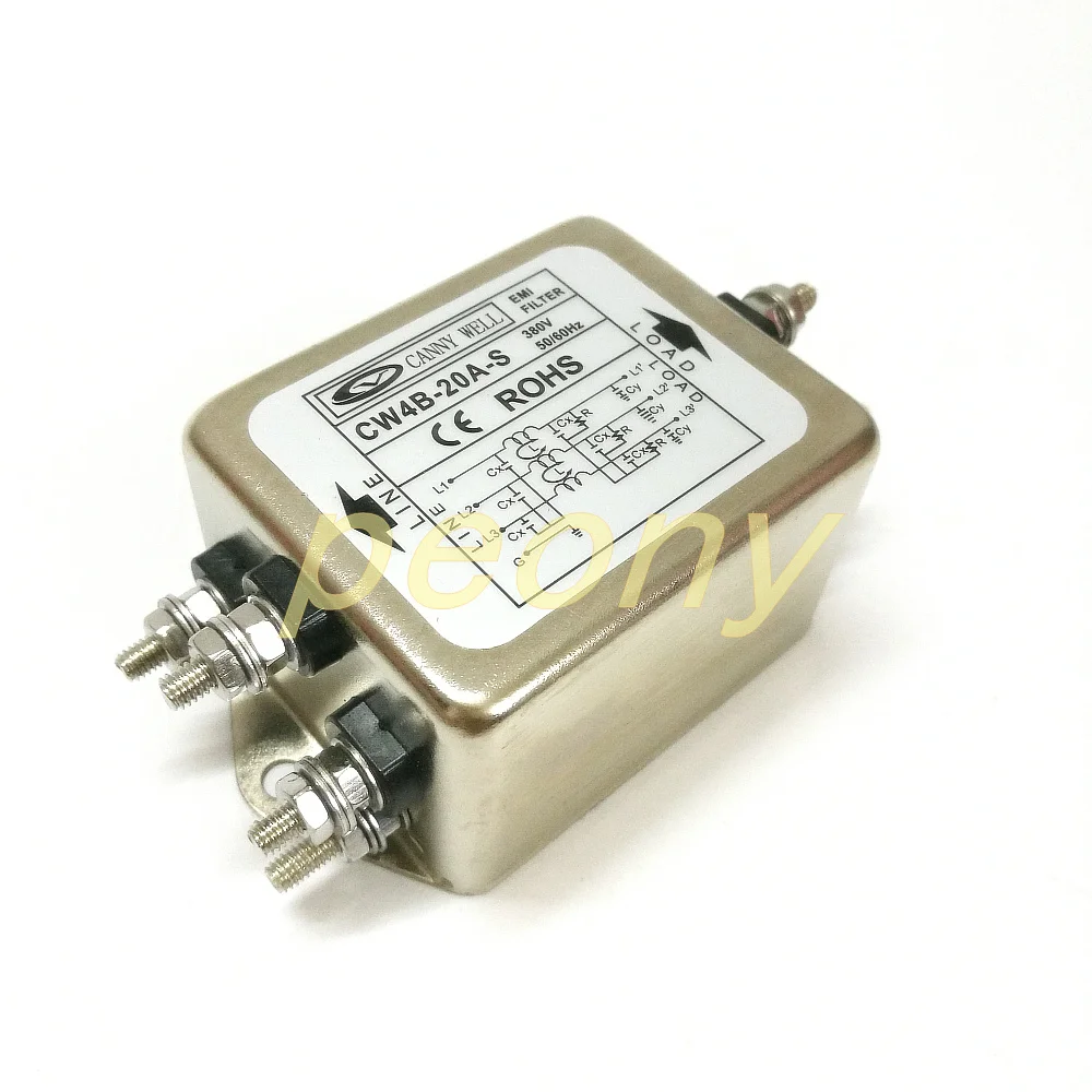 Мощный EMI фильтр CW4B 10A 20A 30A 40A S Трехфазный трехпроводной 380 В очистки|Крышки