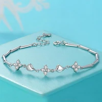 everoyal shiny female crystal cz bracelets for women jewelry trendy 925 silver girls bracelets accessories lady valentines gift