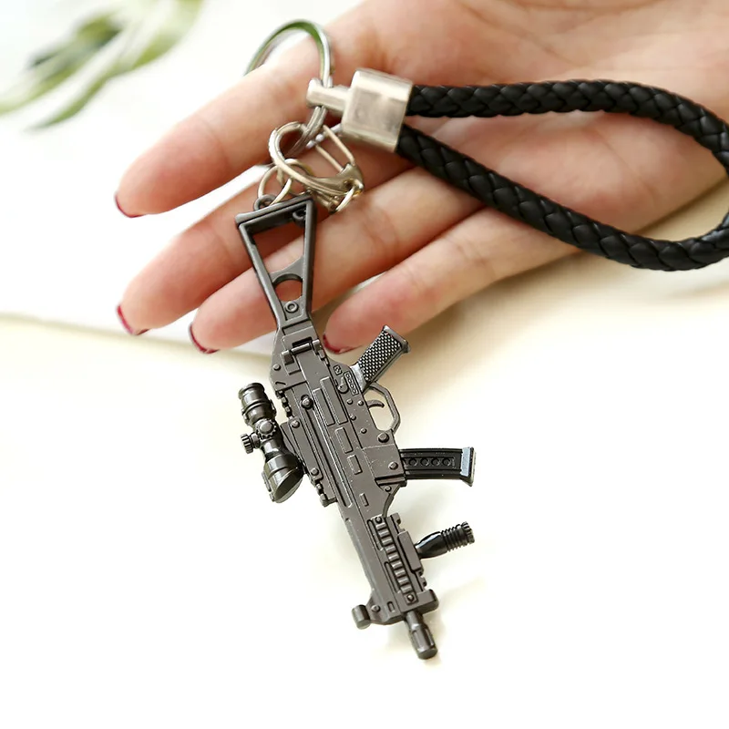 28 стилей PUBG брелок 98K пистолет винтовка реквизит шлем рюкзак Pan черная кожаная Веревка Брелок открывающийся ключ металлический Автомобильный ключ подвесной