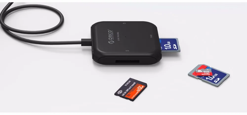 ORICO SD кард-ридер супер скорость USB 3,0 Micro SD TF кард-ридер максимальная поддержка 256 ГБ для компьютера USB 3,0 кард-ридер