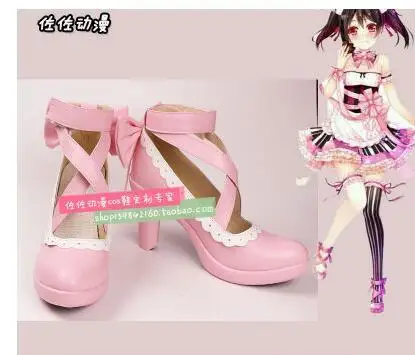 Японские Аниме Love Live Yazawa Nico; обувь для косплея; Comic Con Nico; розовые туфли в стиле Лолиты на высоком каблуке; Любой Размер