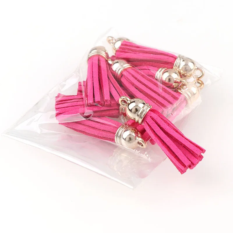 10pcs as photo Новинка, 10 шт, 3 см, винтажная крышка золотого цвета, замша, кожа, кисточка для брелоки ремешки, ювелирное волокно, бахрома, сделай сам, подвеска, подвески, фурнитура - Цвет: 10pcs as photo