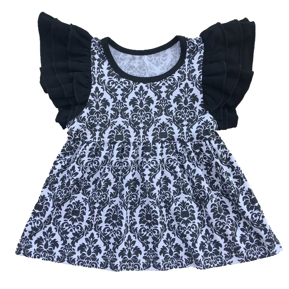 Тройная оборка топ с рукавами фонариками однотонные рубашки оборками хлопковый