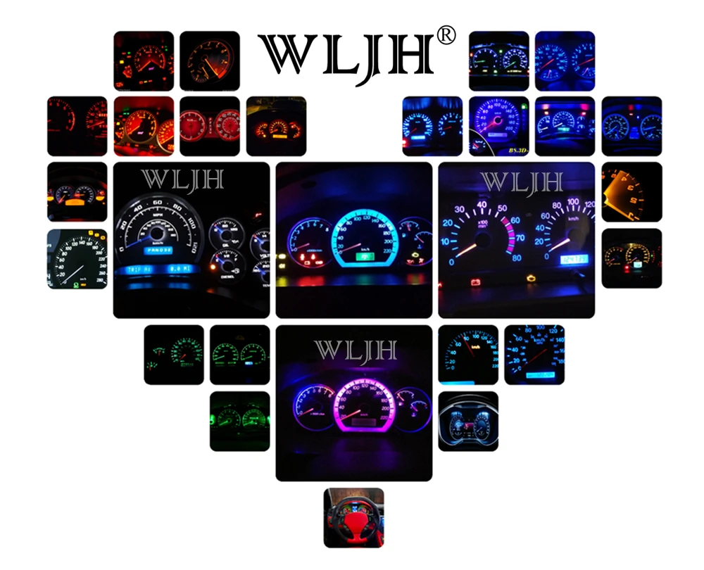 WLJH 10x T5 светодиодный светильник 7 цветов PC74 поворотный Индикатор Интерьера