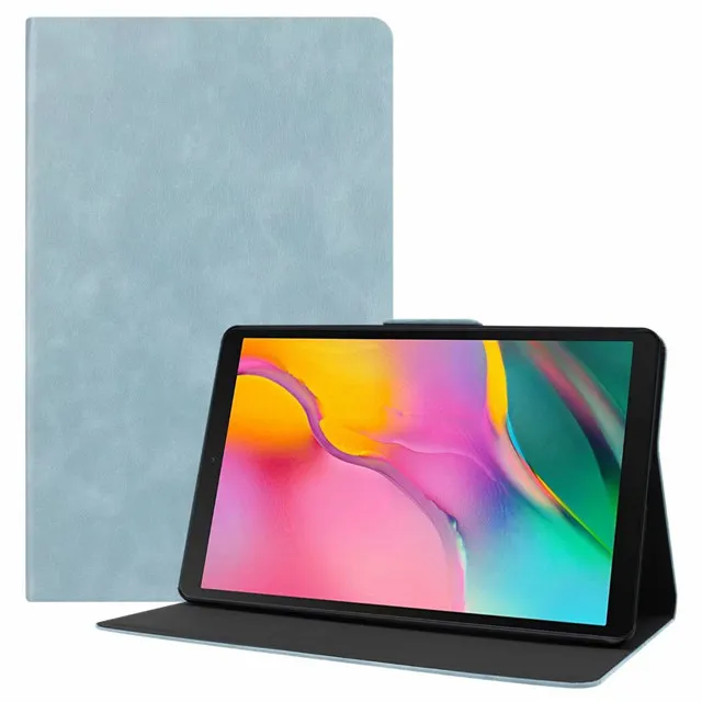 Light Blue Магнитный чехол в стиле ретро для samsung Galaxy Tab A 10,1,, SM-T510, SM-T515, 10,1 дюймов, чехол для планшета+ пленка+ ручка - Цвет: Light Blue