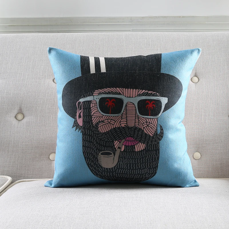 Новый Поп Арт декоративная подушка лен Чехлы Единорог Лев Красочные поп арт