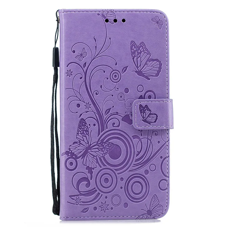 Purple Чехол-подставка с украшением в виде бабочек для huawei mate 20 lite Honor 10 9 8 Nova 3 3i 3e 4E P smart Plus, блестящий чехол P8 Lite - Цвет: Purple