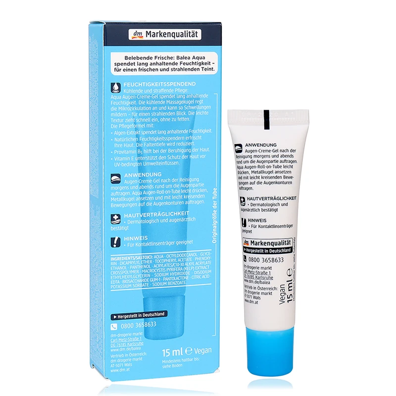 Германия Balea Aqua Roll On Eye Cream экстракт морских водорослей освежающий гель VE