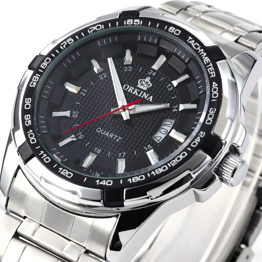 

MG. ORKINA Male Clock Stainless Steel Band Japan Movement MIYOTA 2115 Waterproof Mens Quartz Watch Relogios Masculino 2016