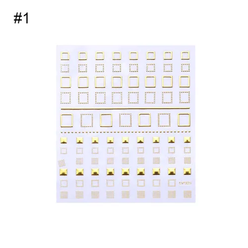 Pattern 10 11,5*6 см золотые 3D наклейки для ногтей s линии полосы геометрическое сердце самоклеющиеся DIY переводная Наклейка Маникюр Дизайн ногтей украшения - Цвет: Pattern 10