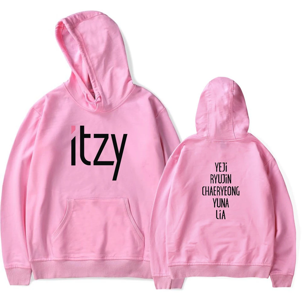 Лидер продаж толстовки с принтом ITZY розовый свитшот для мужчин и женщин Harajuku