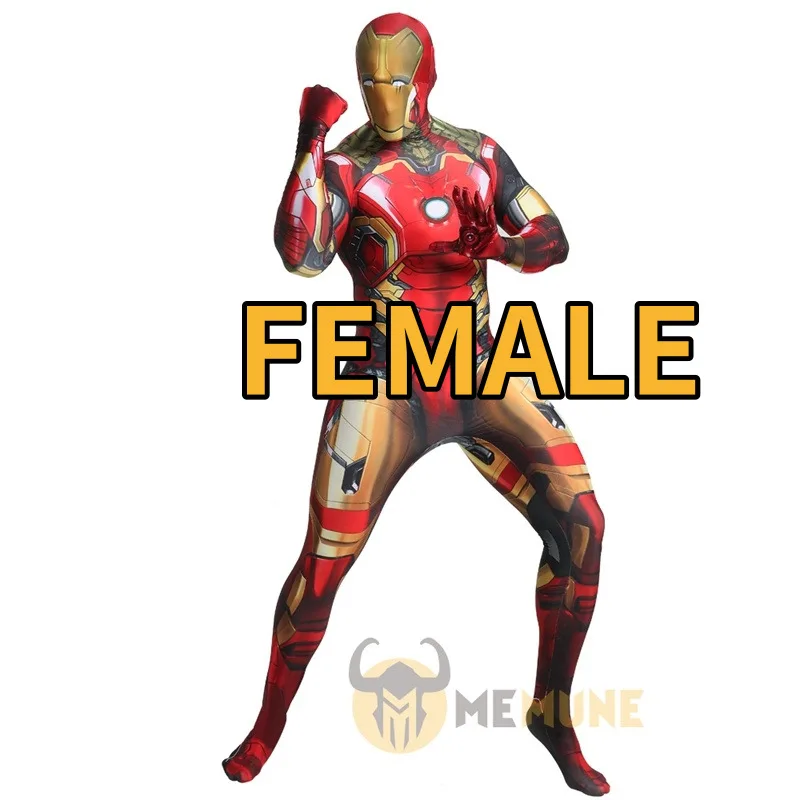 FEMALE Marvel супергерой Железный человек MK43 ролевые игры Косплей Zentai Хэллоуин Карнавальный Костюм - Цвет: FEMALE