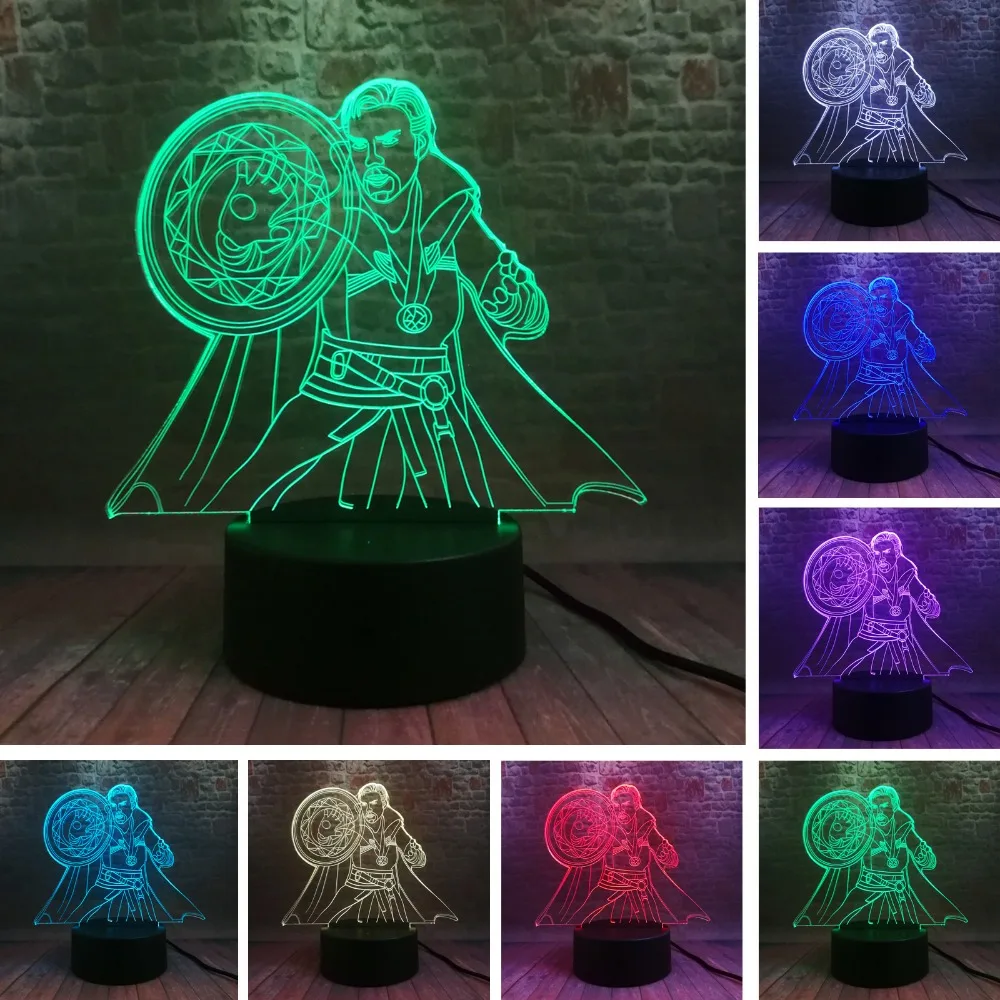 Marvel Мстители легенды герой доктор странная фигура 7 цветов изменить Декор ночник