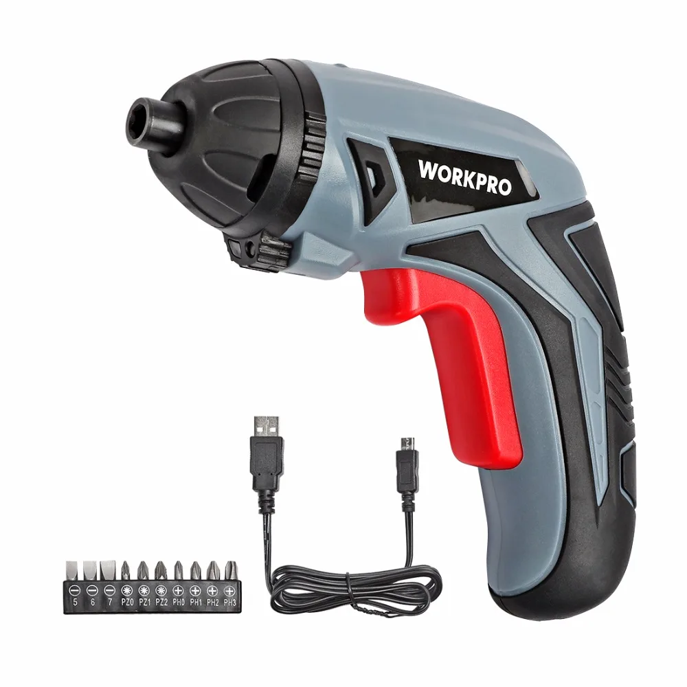 WORKPRO 3,6 V USB Беспроводная электрическая отвертка Бытовая перезаряжаемая литий-ионная отвертка