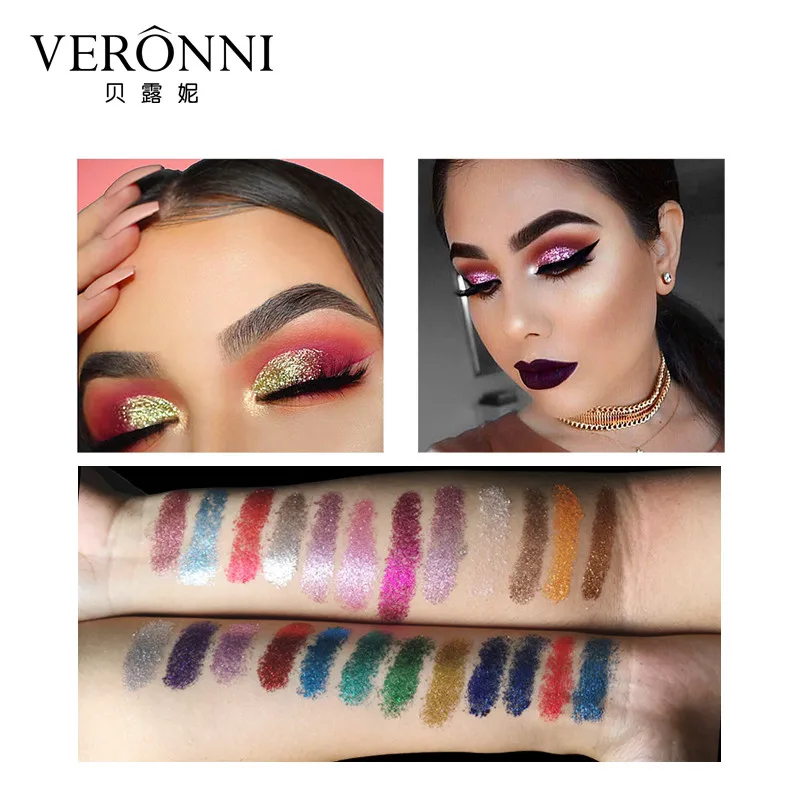 VERONNI 24 Colors Glitter Eyeshadow palette 2019 New Professional Eye Shadow Makeup Cosmetics Pressed Palettes Beauty |