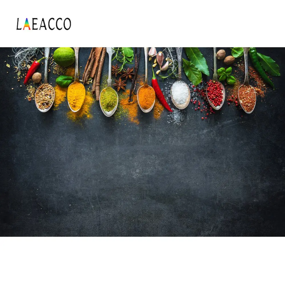 Laeacco кухонные фоны для фотосъемки с приправой и ложкой индивидуальные