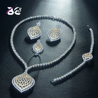 be 8 luxury dubai jewelry sets elegants clear zirconia teardrop bridal set necklace earring bracelet dress accessories s317