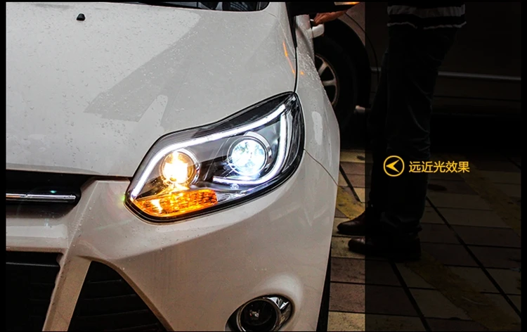 АКД стайлинга автомобилей фар сборки для Ford светодиодная фара для Focus 2012- фокус 3 DRL H7 D2H HID вариант Ангел глаз Bi Xenon луч